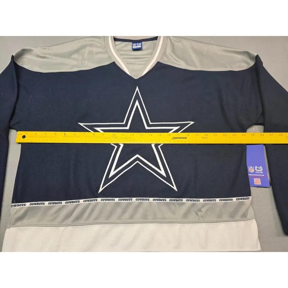 New With Tags Dallas Cowboys NFL Football Star Shirt Navy‎ Large Ultra Game Long